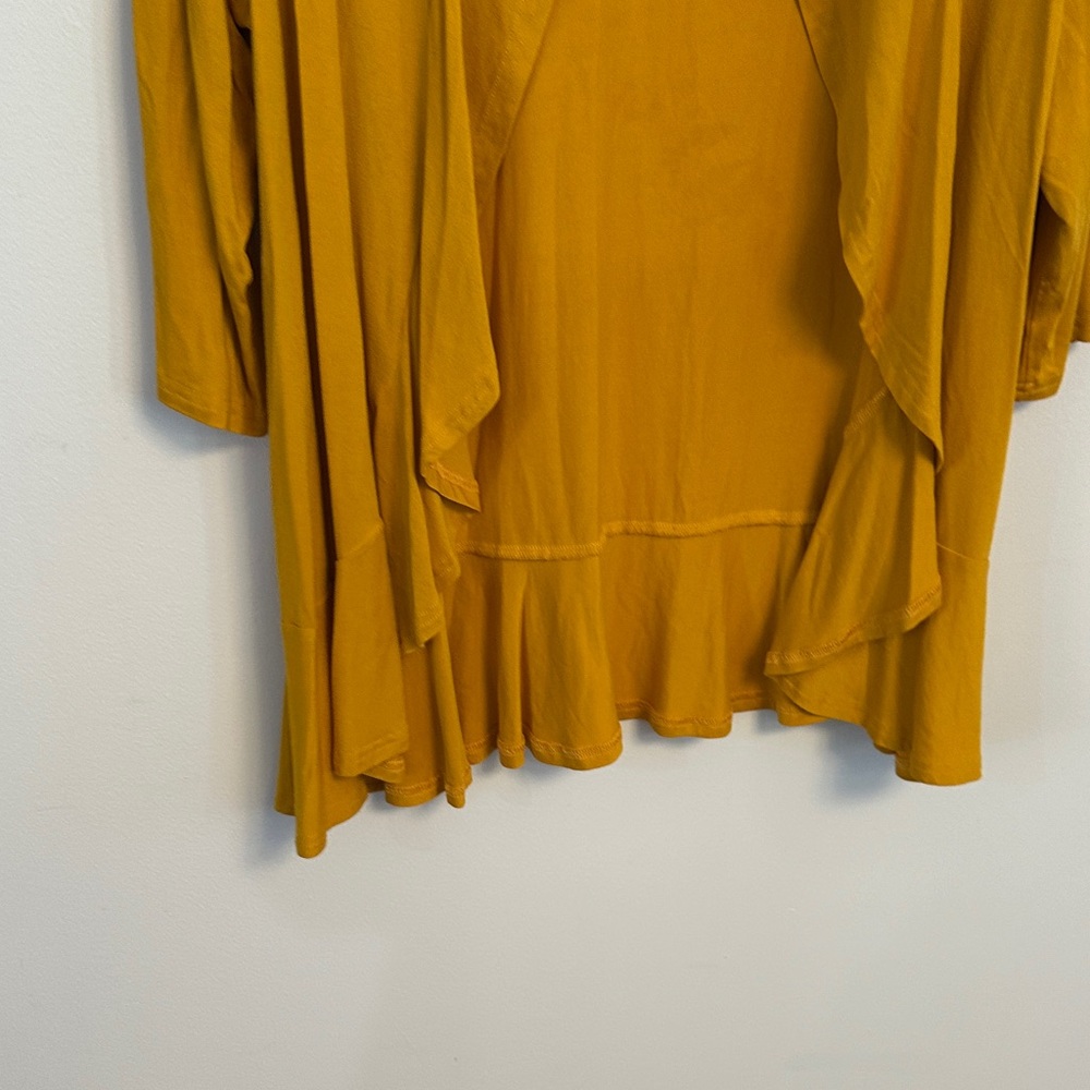 Chic Mustard Open Front Cardigan - Picture 3 of 4
